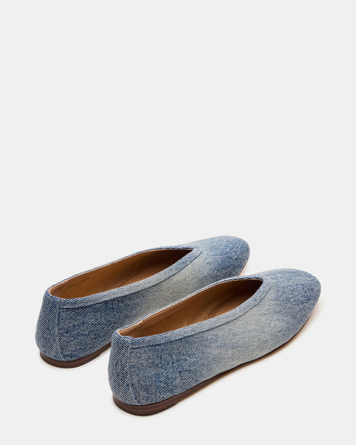 LENI Denim Fabric Square-Toe Ballet Women's Flat