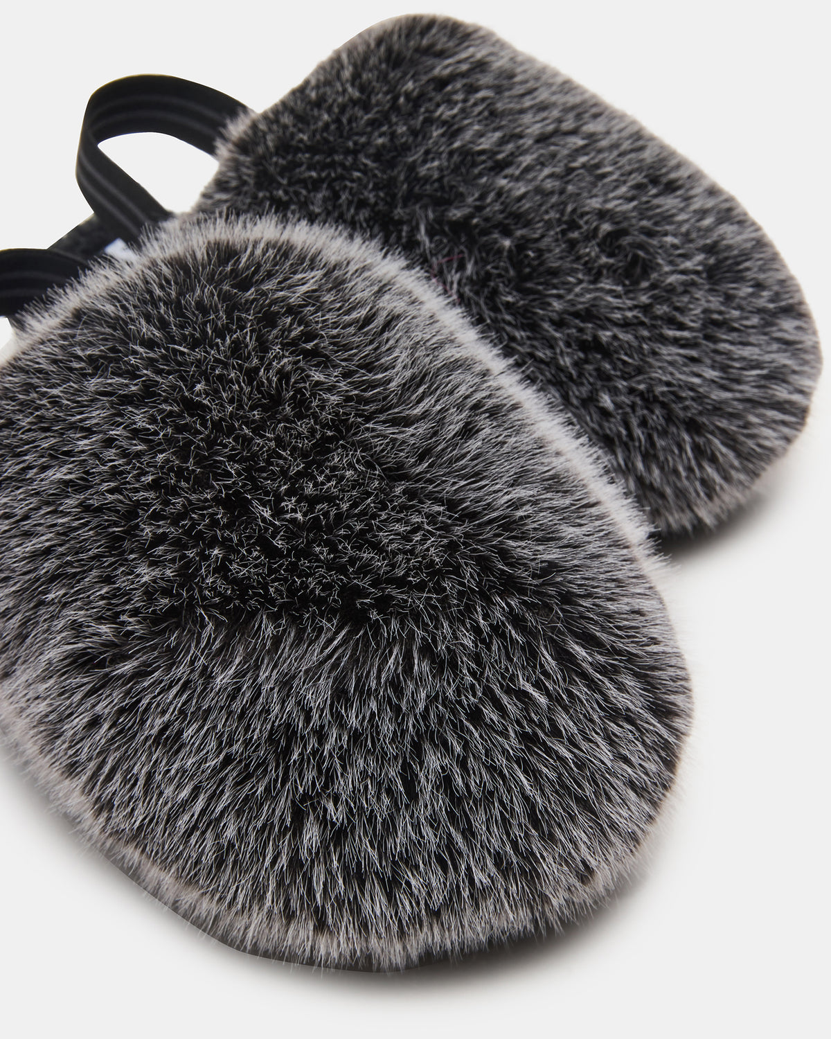 Kids' POOF Grey Slip-On Faux Fur Girls' Flat