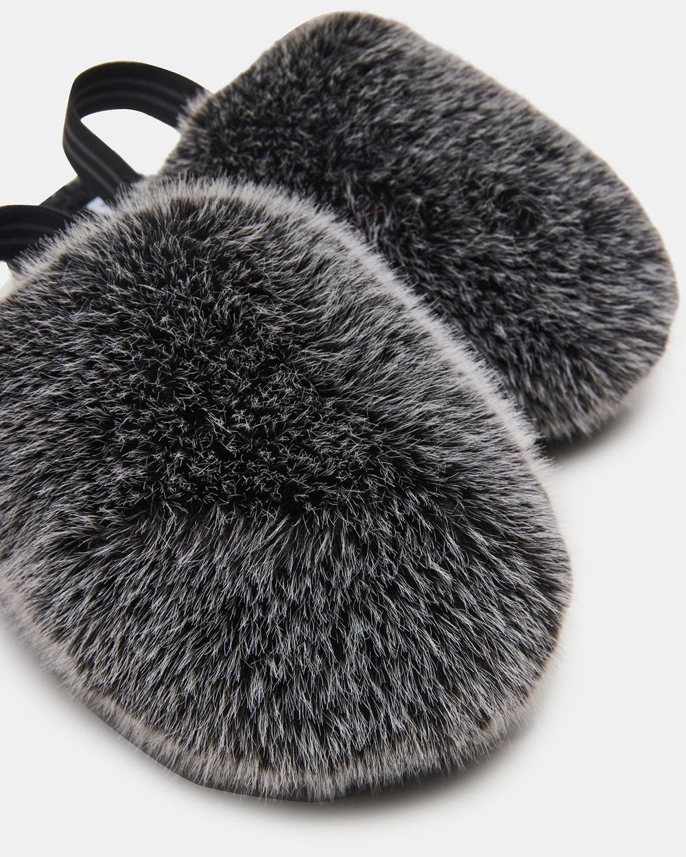 Kids' POOF Grey Slip-On Faux Fur Girls' Flat