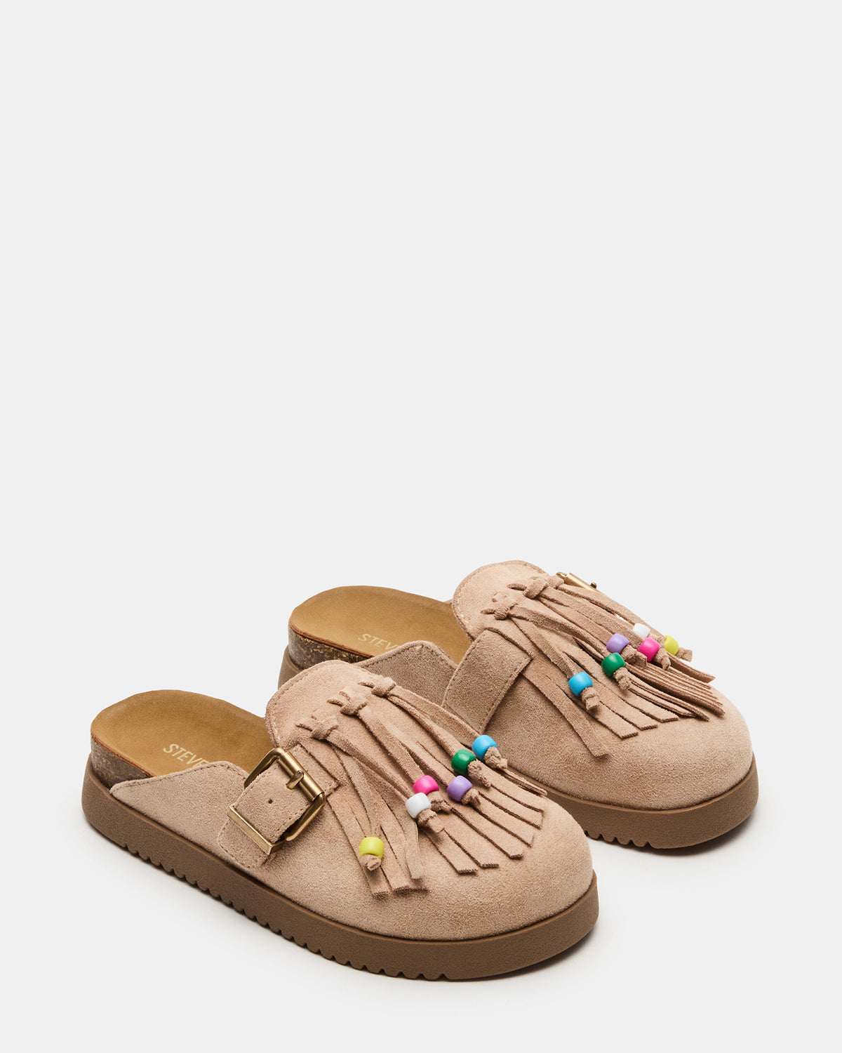 Kids' TREAT Taupe Girls' Slip-On Fringe Flat