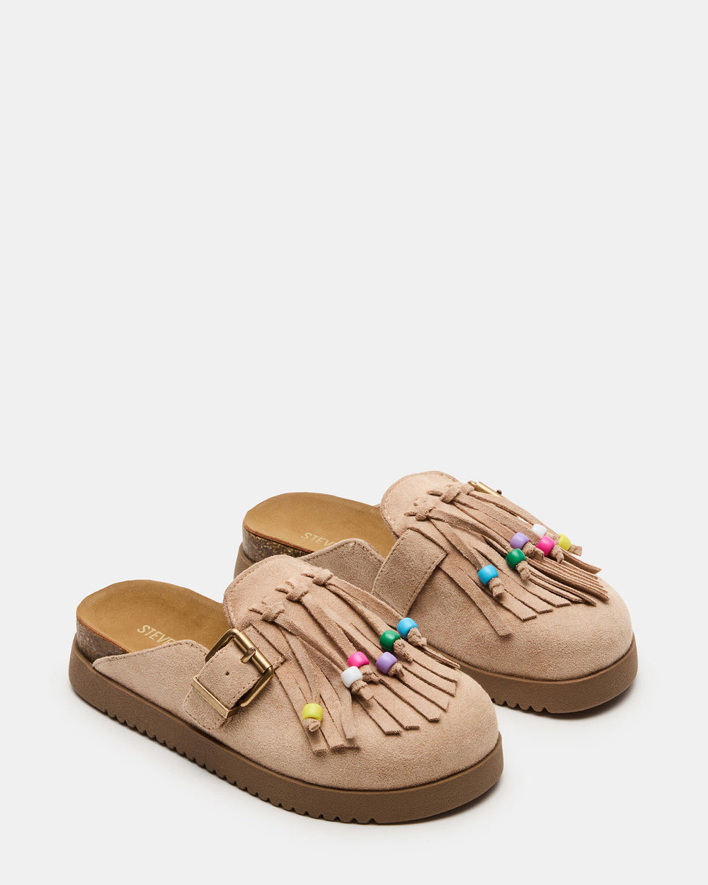 Kids' TREAT Taupe Girls' Slip-On Fringe Flat