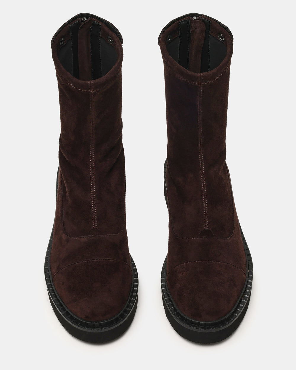 MYER Brown Suede Round-Toe Zipper Closure Women's Ankle Boot