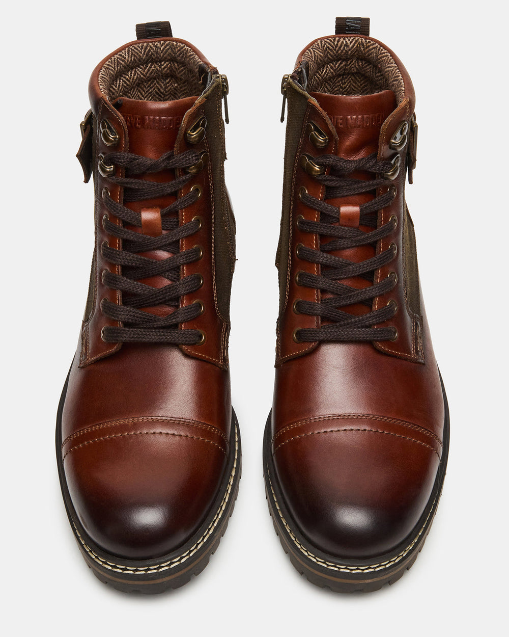 REID Cognac Lace-Up Lug Men's Ankle Boot