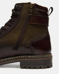 REID Dark Brown Lace-Up Lug Men's Ankle Boot