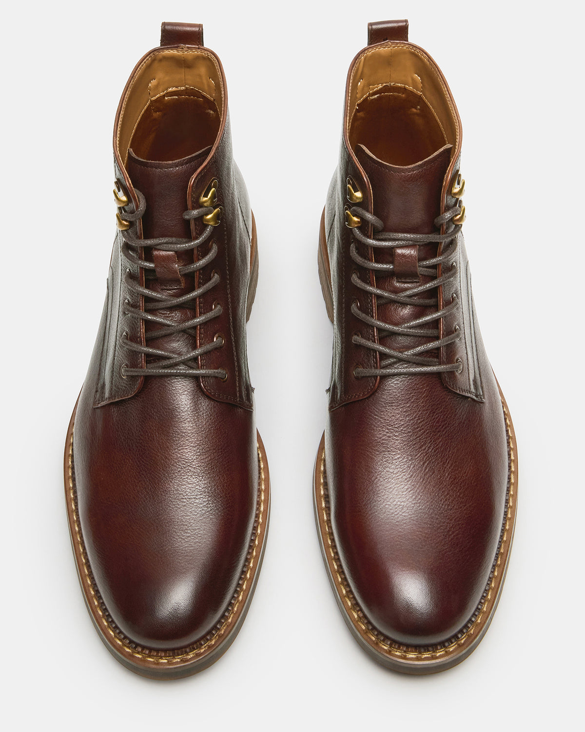 NOBY Brown Leather Men's Lace-Up Ankle Boot