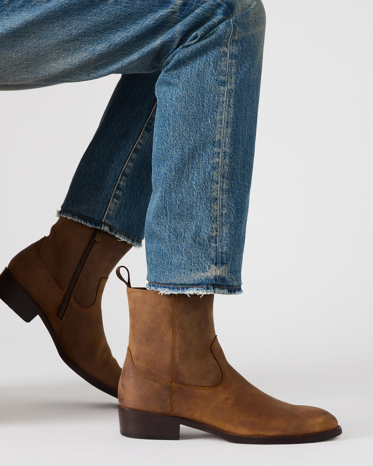 HENDRIK Tan Leather Men's Ankle Boot