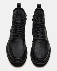 DAEL Black Leather Lace-Up Men's Ankle Boot
