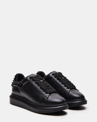 FROSTING Black Velvet Men's Low-Top Lace-Up Sneaker