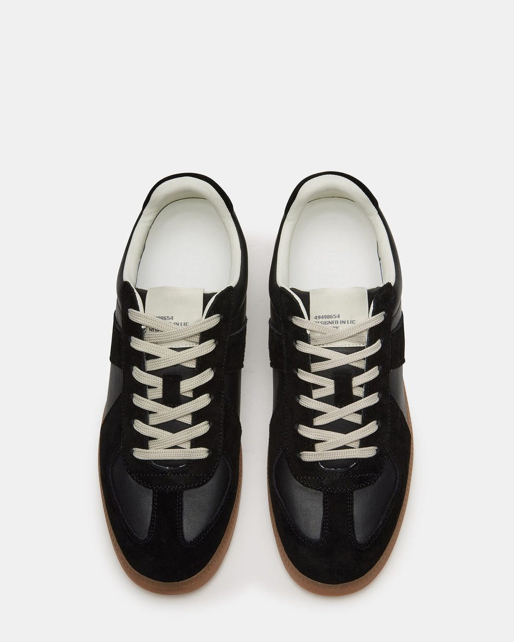 DIXON Black Leather Low-Top Panel Men's Sneaker