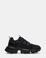 PONCE Black Men's Chunky Sole Lace Up Sneaker