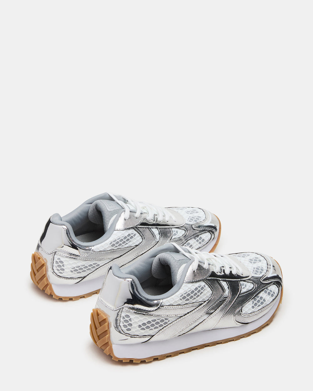 XYLO Silver Low-Top Lace-Up Men's Sneakers