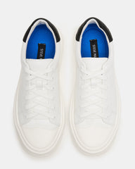 MACRAE White Leather Men's Low-Top Fashion Sneaker