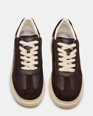MINOU Brown Leather Low-Top Lace-Up Men's Sneaker
