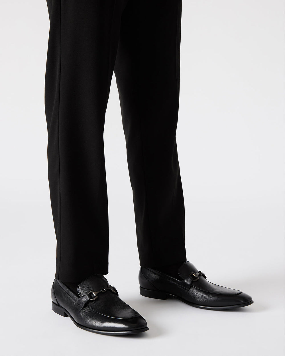 JAYSHAN Black Leather Men's Dress Loafer