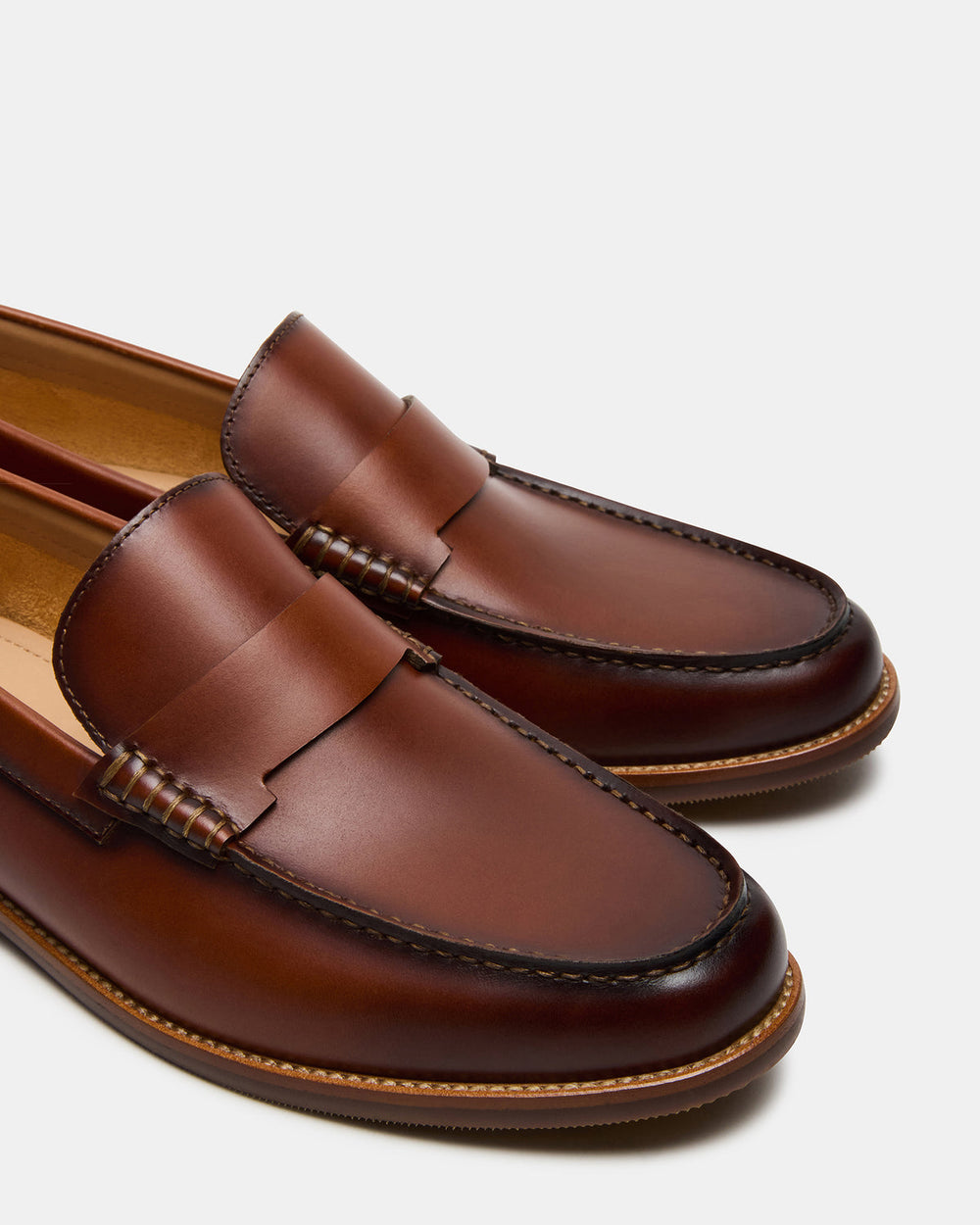 COLVER Cognac Leather Men's Slip-On Loafer