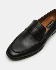 BISCUIT Black Leather Slip-On Men's Dress Loafer