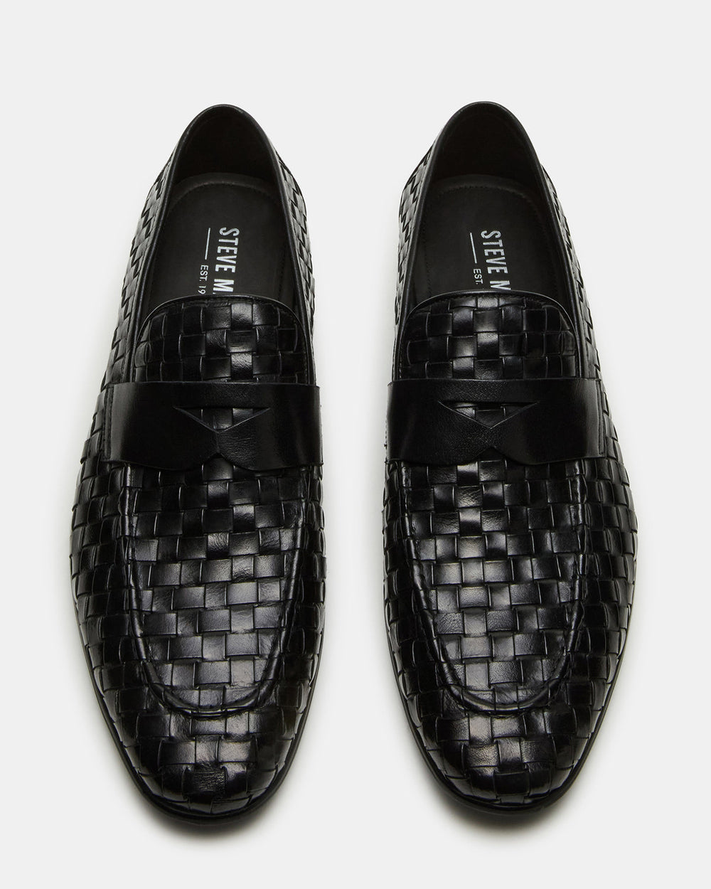 POCO Black Leather Woven Slip-On Men's Dress Loafer