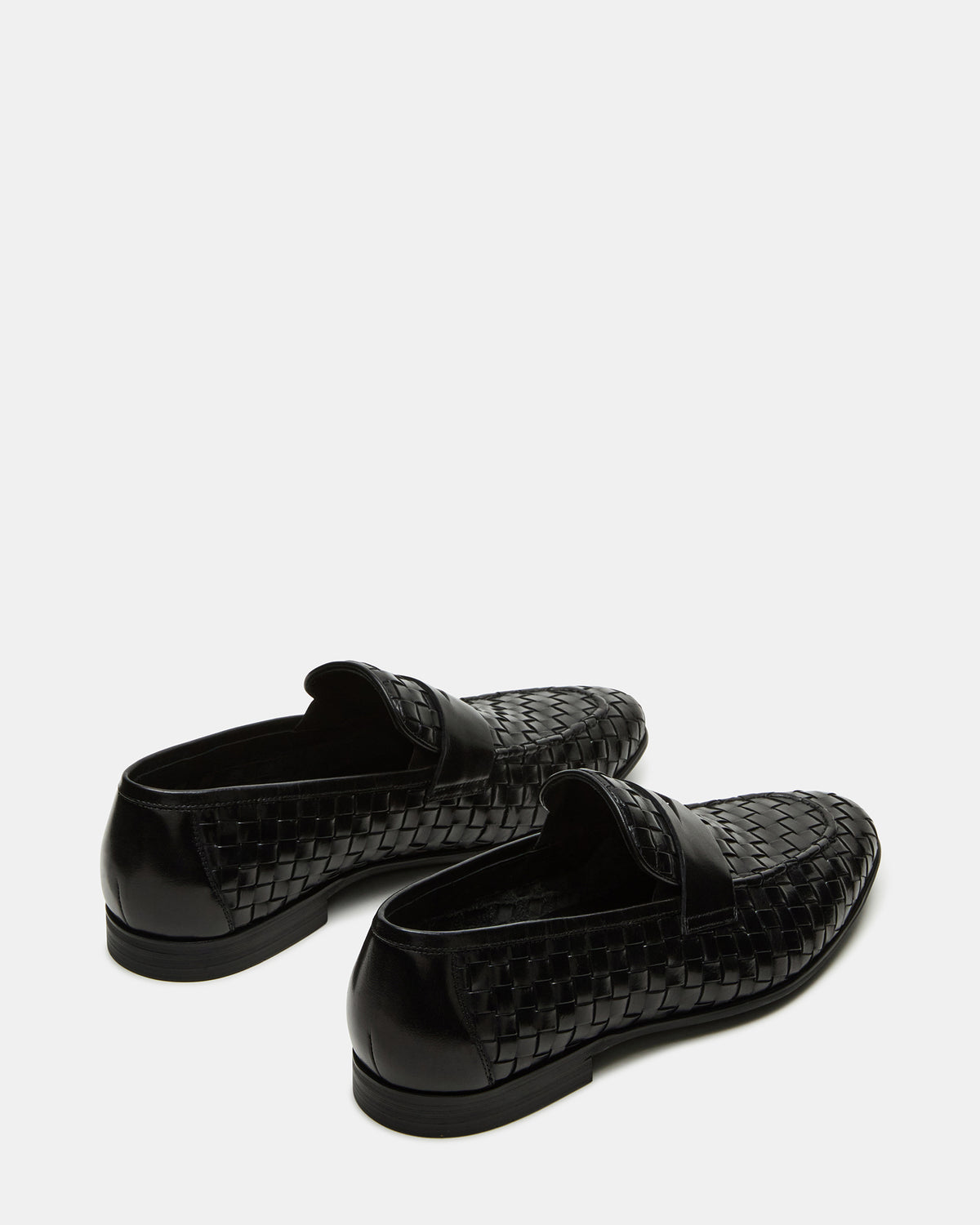 POCO Black Leather Woven Slip-On Men's Dress Loafer