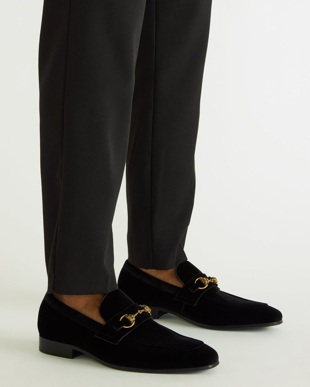 JAKIRO Black Velvet Slip-On Dress Men's Loafer