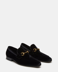 JAKIRO Black Velvet Slip-On Dress Men's Loafer