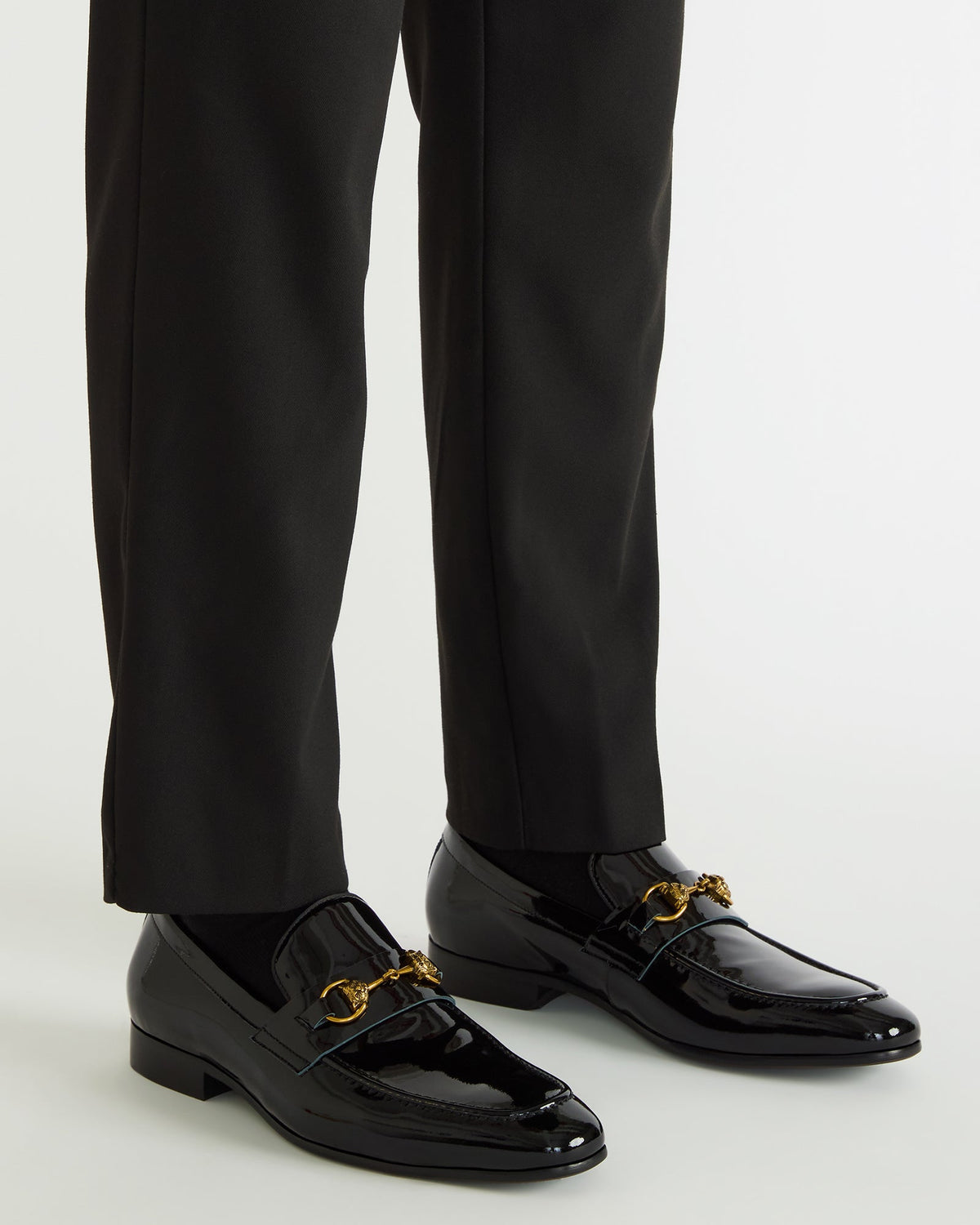 JAKIRO Black Patent Slip-On Dress Men's Loafer