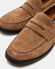 NATAN Taupe Suede Slip-On Dress Men's Loafer