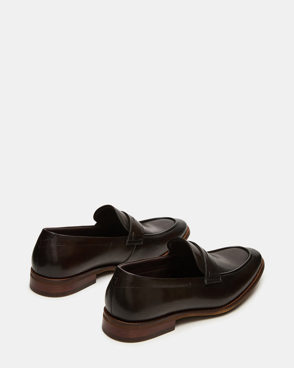 LIGHTNING Brown Leather Round-Toe Slip-On Men's Loafer