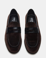YARDLY Brown Velvet Slip-On Men's Dress Loafer