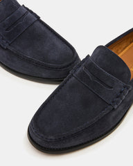 HUCKLE Navy Suede Slip-On Men's Loafer