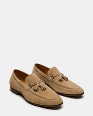 LOGAN Taupe Suede Tassel Slip-On Men's Loafer