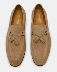 LOGAN Taupe Suede Tassel Slip-On Men's Loafer