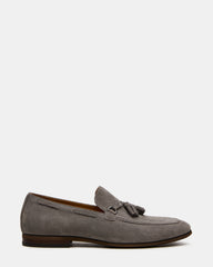 LOGAN Light Grey Suede Tassel Slip-On Men's Loafer