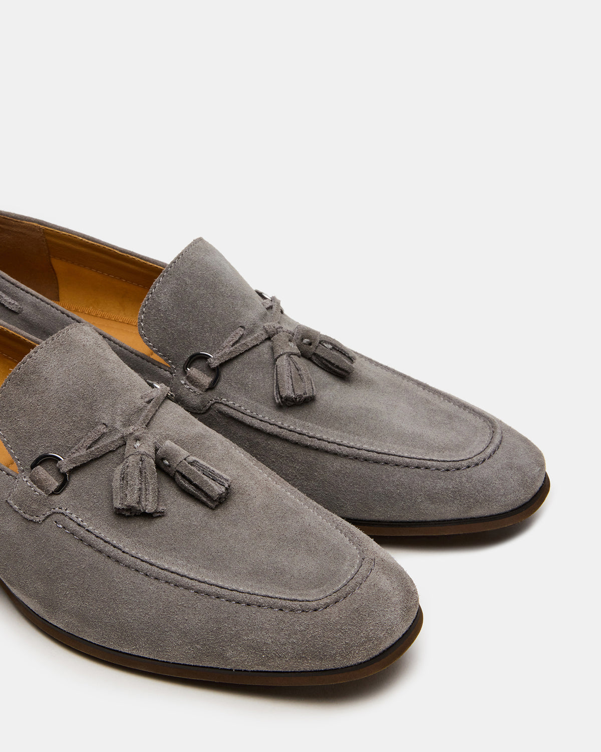 LOGAN Light Grey Suede Tassel Slip-On Men's Loafer