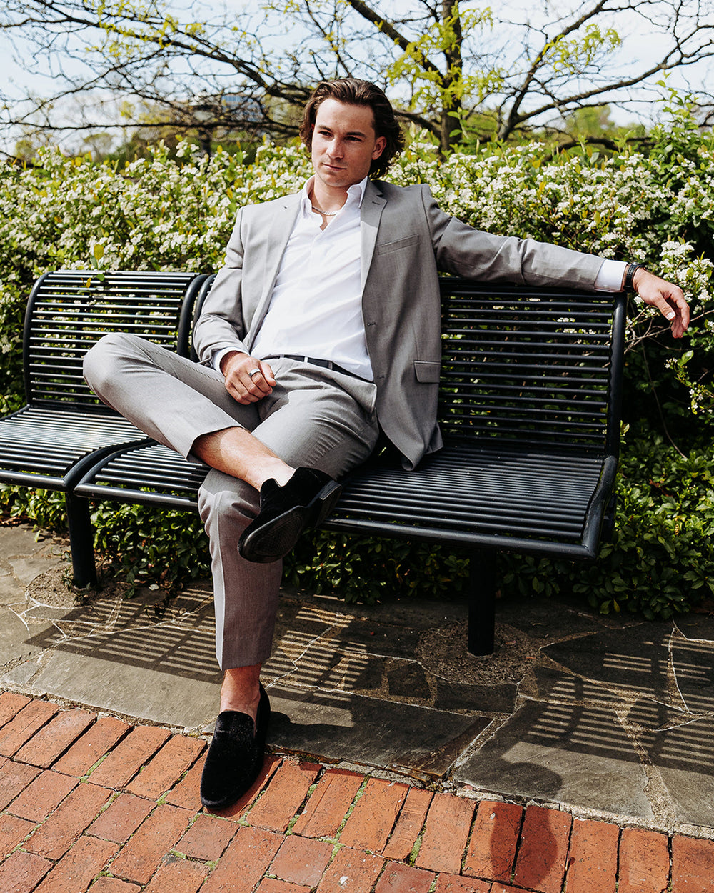 LAIGHT Black Velvet Men's Dress Shoes