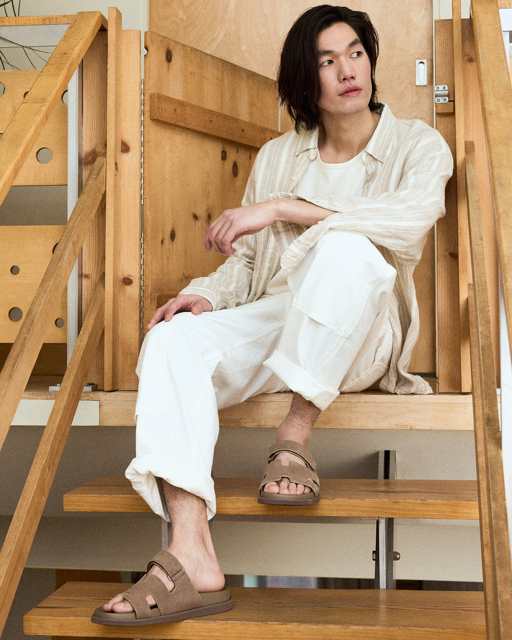 MAIVEN Taupe Suede Men's Fisherman Sandal