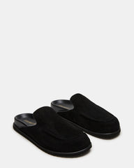 LUCIO Black Suede Slip-On Men's Casual Clog