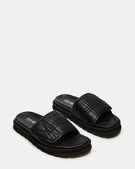 REESE Black Slide Footbed Rounded-Toe Men's Sandal