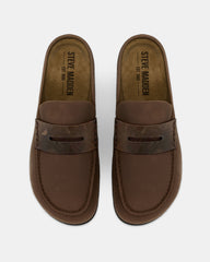WYATT Brown Leather Slip-On Clog Men's Casual