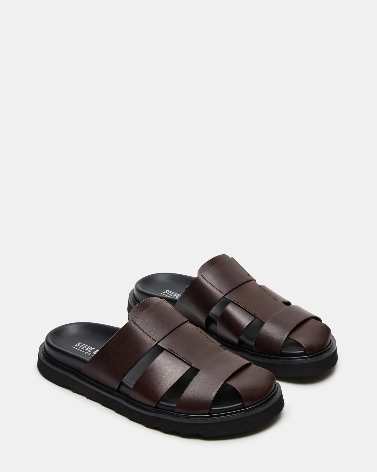 BLAZET Brown Leather Footbed Fisherman Men's Sandal