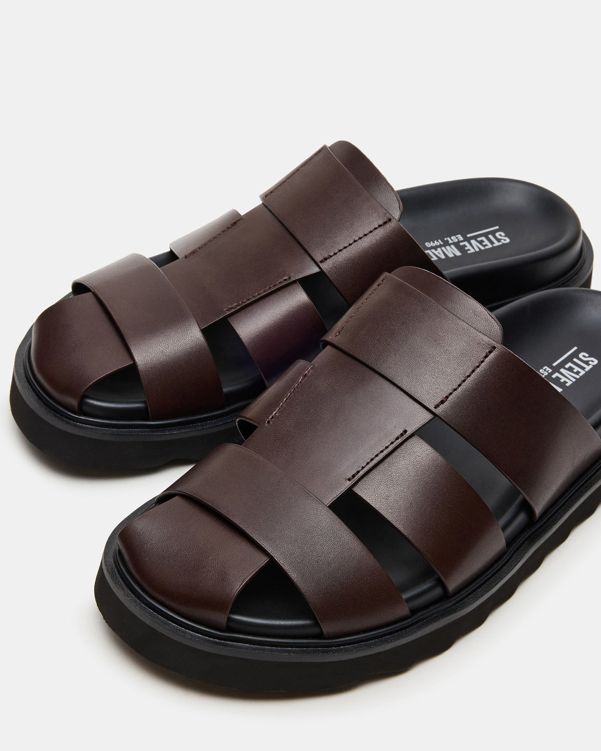 BLAZET Brown Leather Footbed Fisherman Men's Sandal