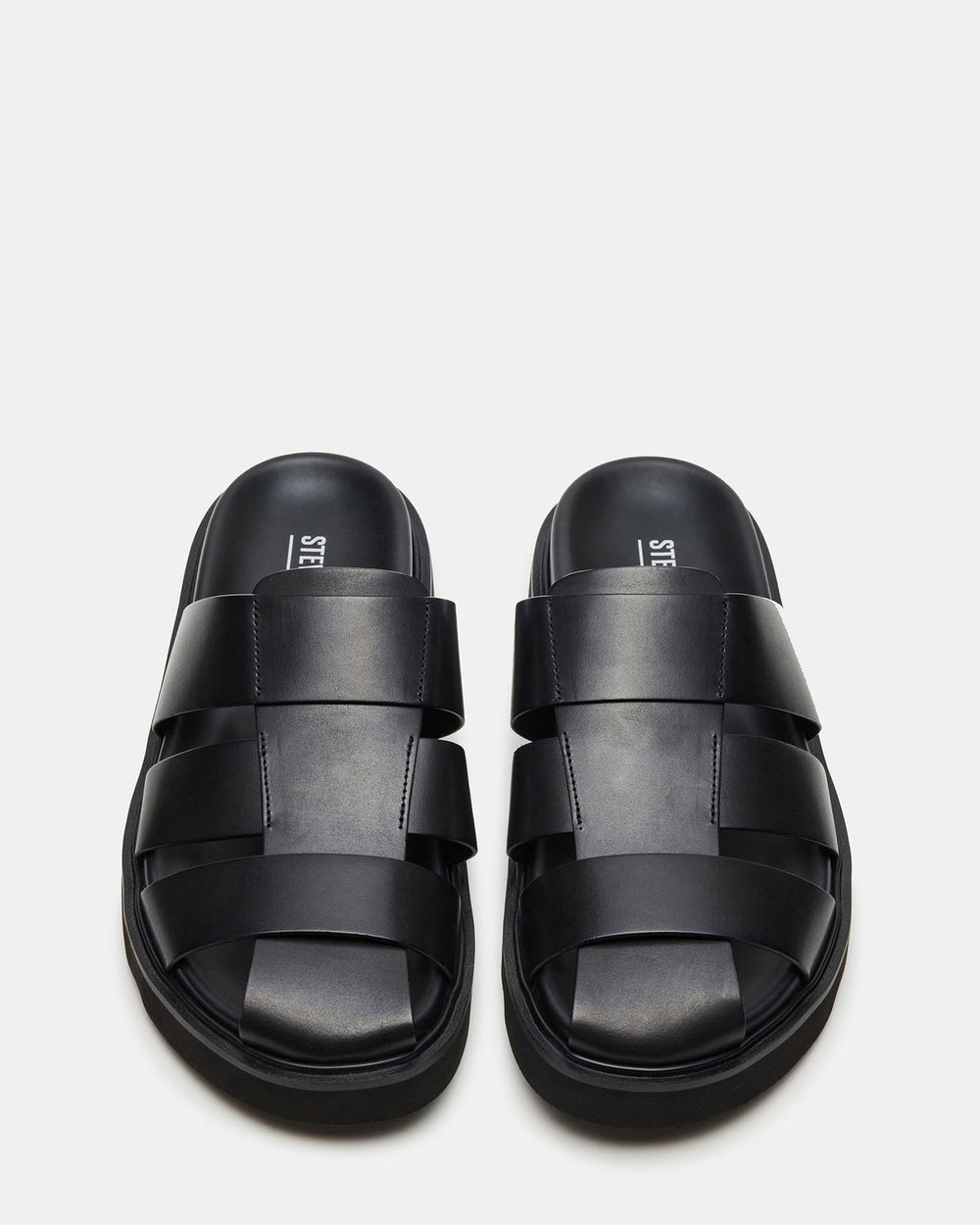 BLAZET Black Leather Footbed Fisherman Men's Sandal