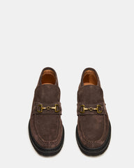 DEPUTY Chocolate Brown Suede Horsebit Moc Toe Men's Casual Ankle Boot