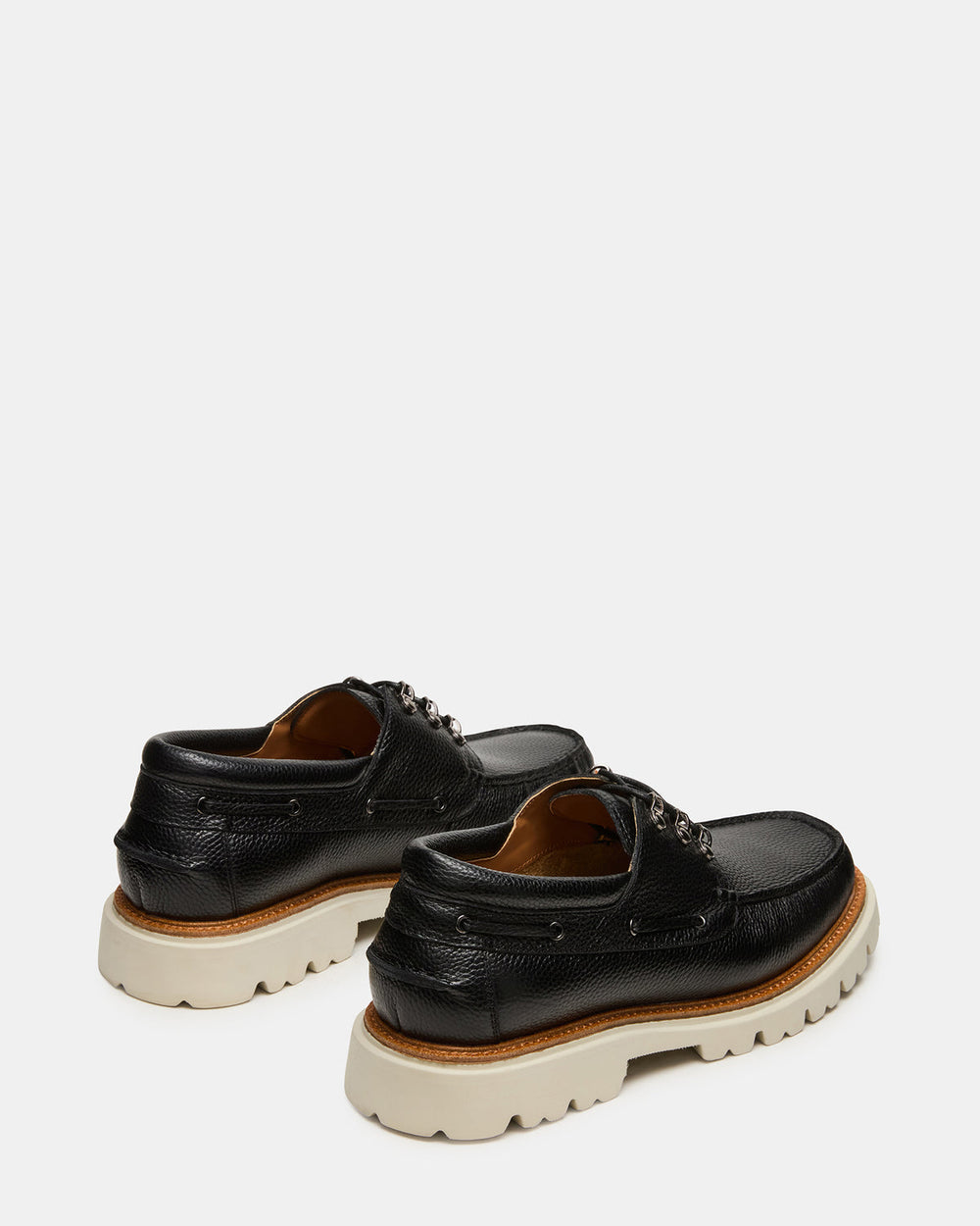 VICTOR Black Leather Slip-On Men's Casual Boat Shoe