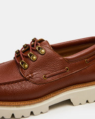 VICTOR Cognac Leather Slip-On Men's Casual Boat Shoe