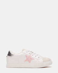 Kids' REZUME White Multi Girls' Lace-Up Star Sneakers