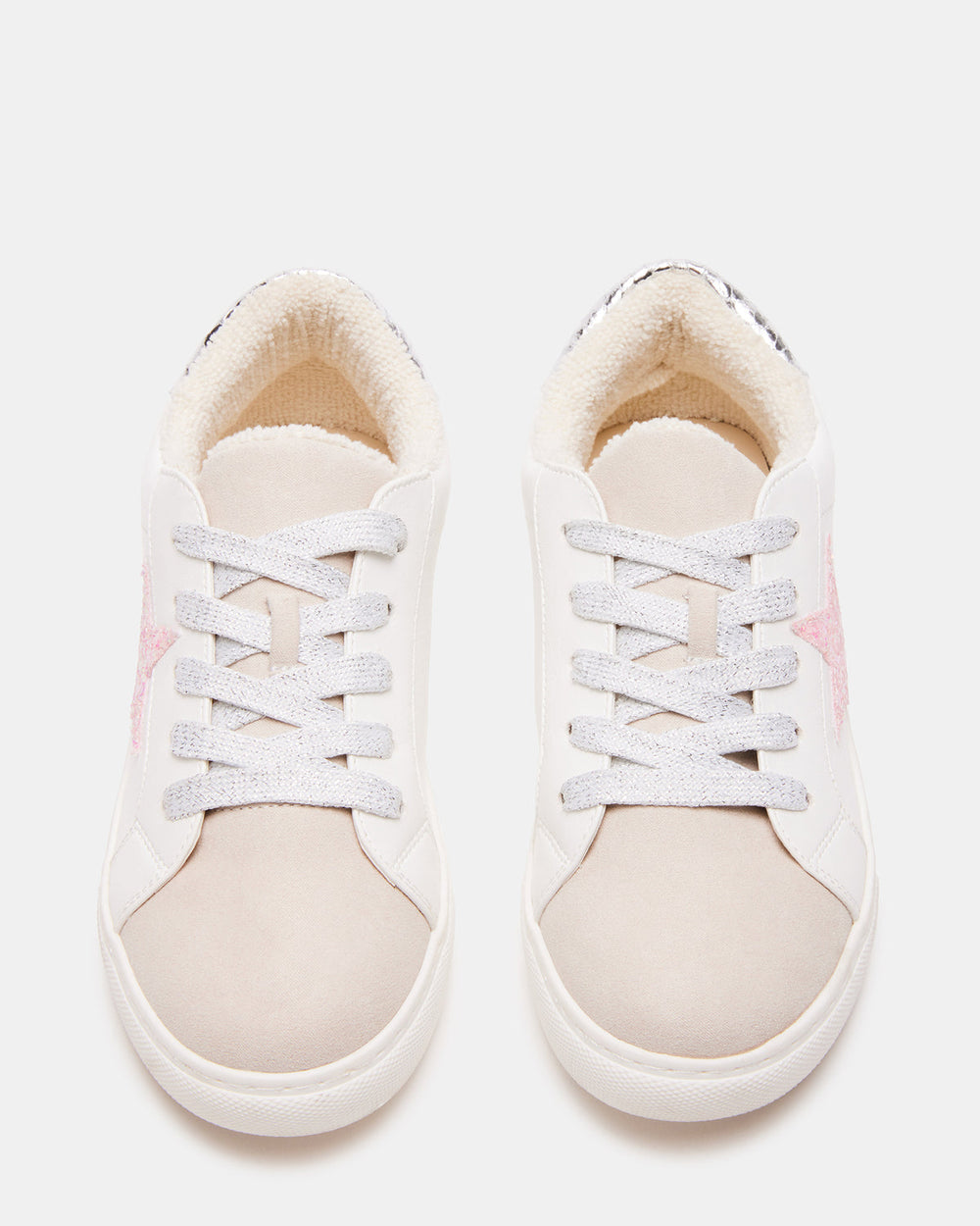 Kids' REZUME White Multi Girls' Lace-Up Star Sneakers