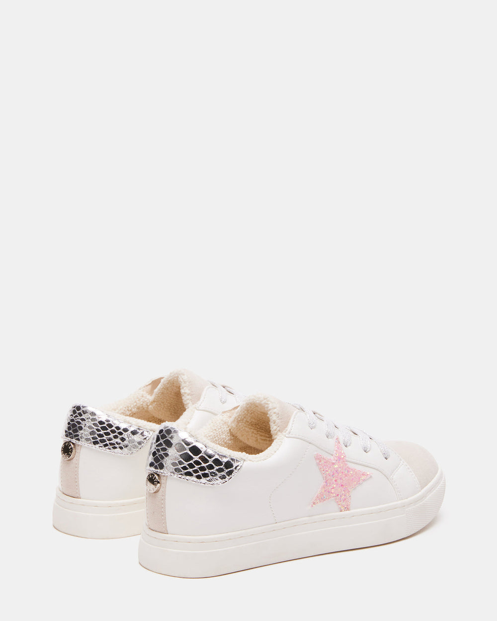 Kids' REZUME White Multi Girls' Lace-Up Star Sneakers