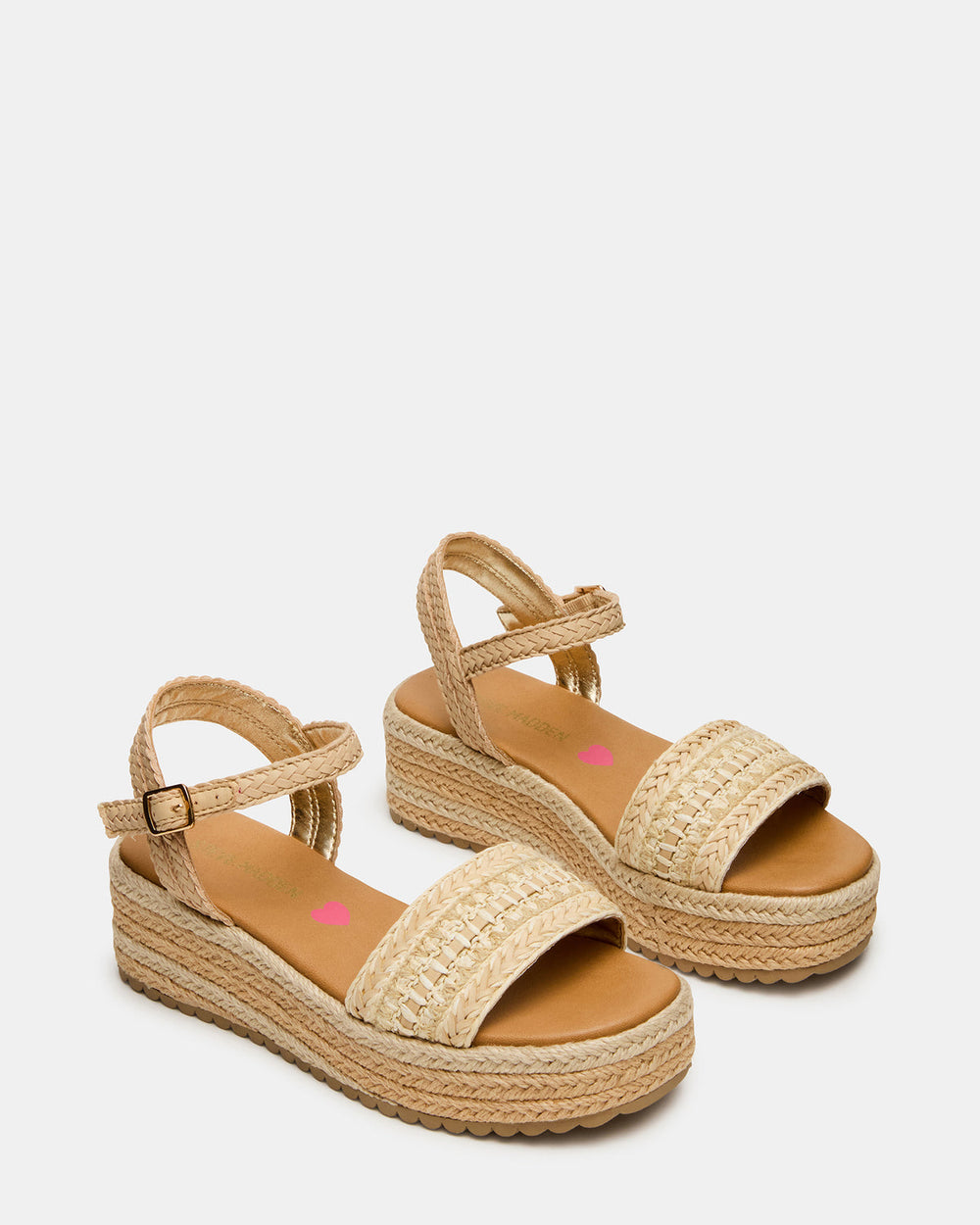 Kids' KIKO Natural Platform Raffia Wedge Girls' Sandal