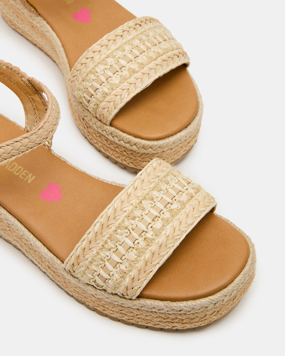 Kids' KIKO Natural Platform Raffia Wedge Girls' Sandal