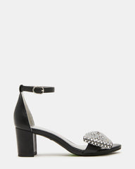 Kids' ABIGAL Black Rhinestone Embellised Block Heel Girls' Heel